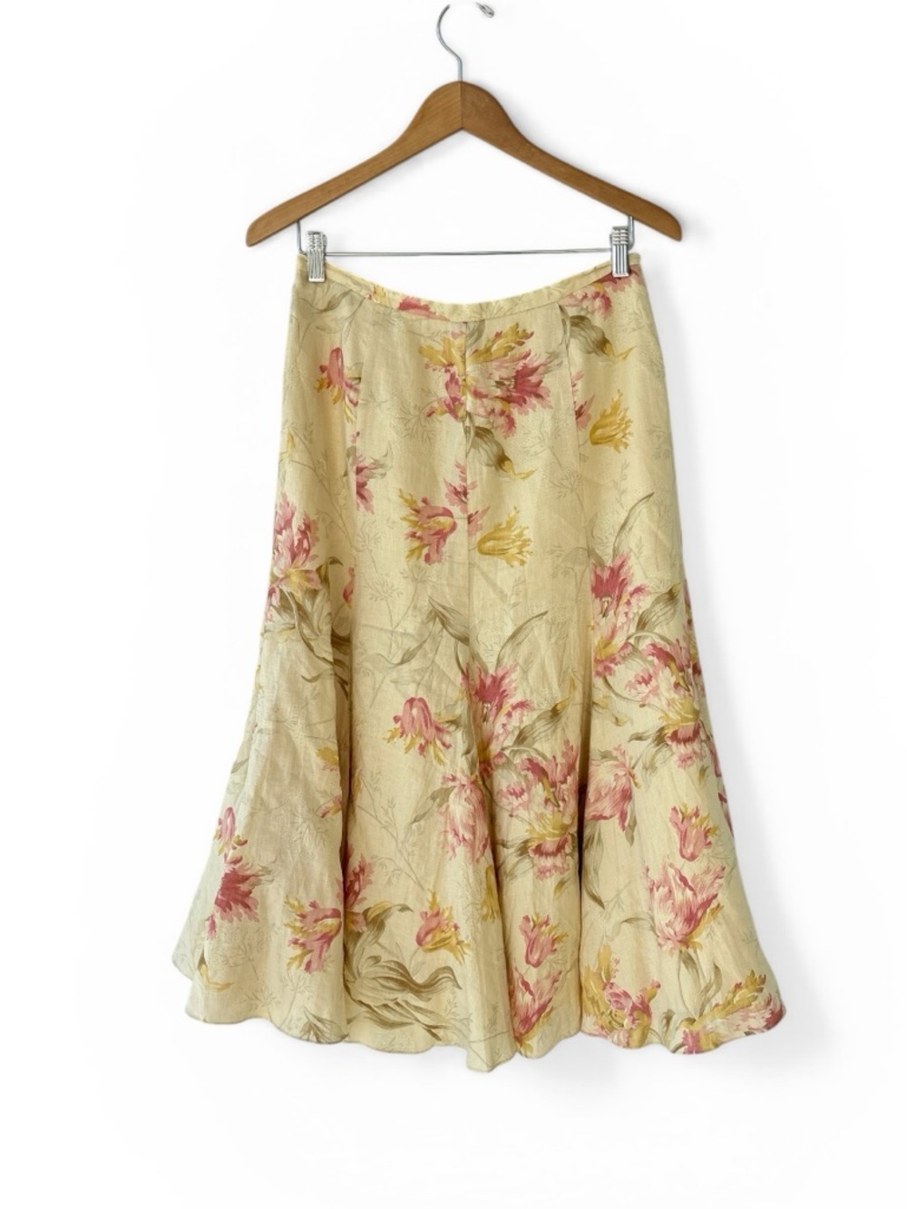 Lauren Ralph Lauren Linen Floral Skirt A-Line Cottagecore Size 4
